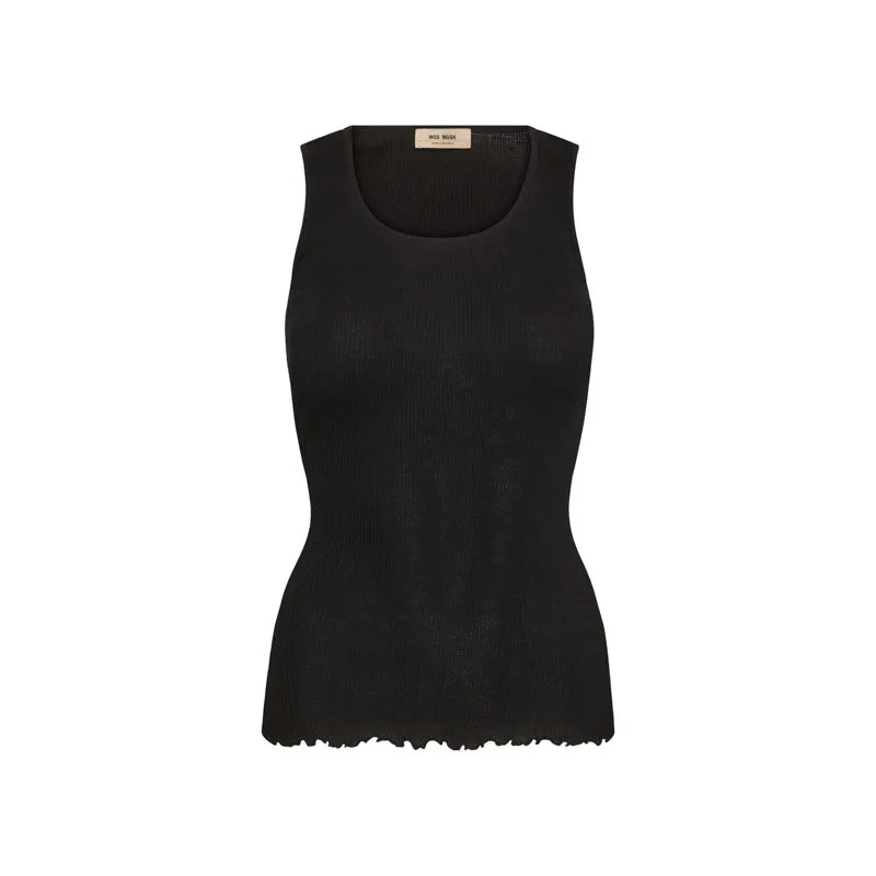 MOS MOSH MMElaine Seamless Silk Tank Top in Black