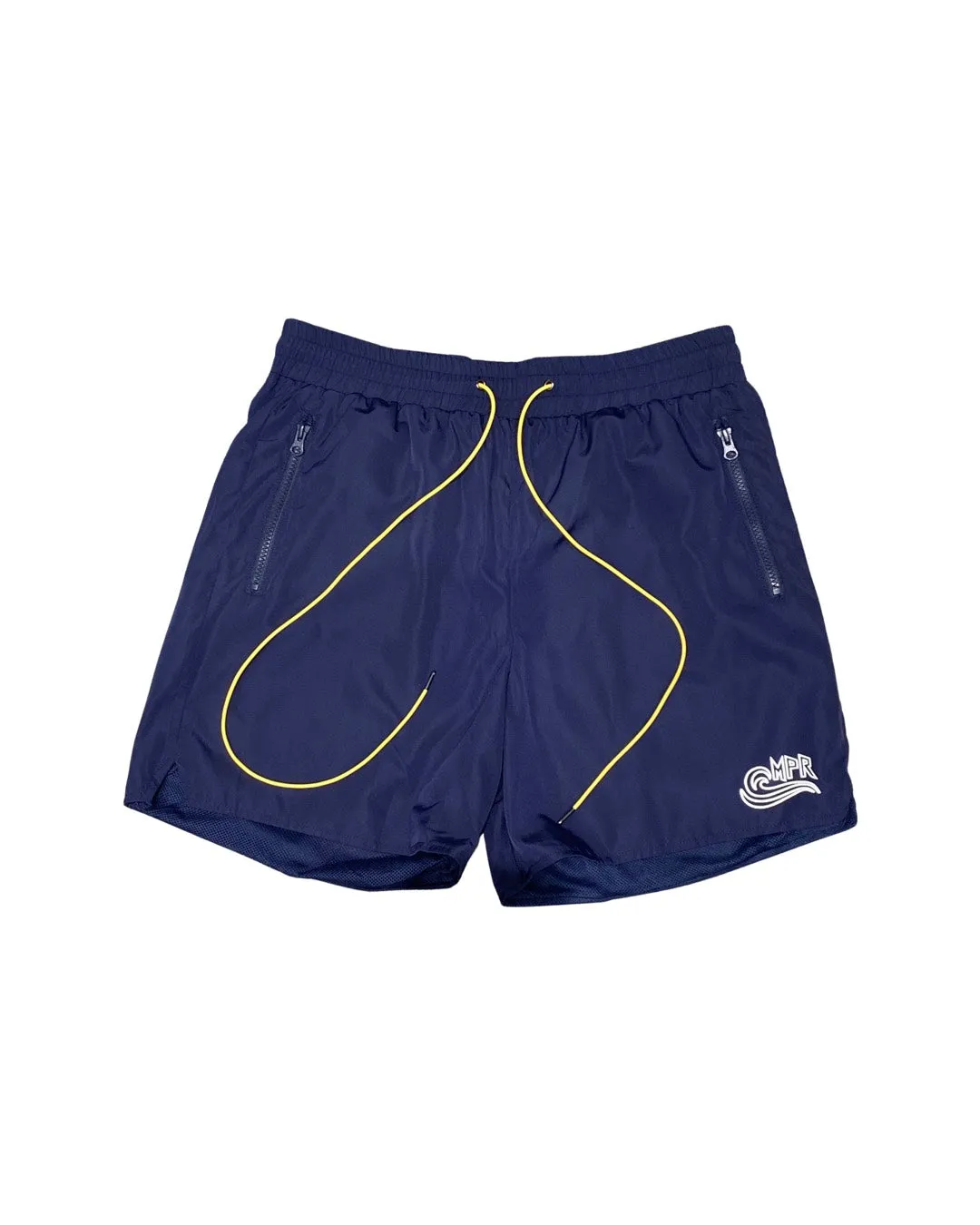 MPR CLOTHING 3M NAVY LONG DRAWSTRING SHORTS