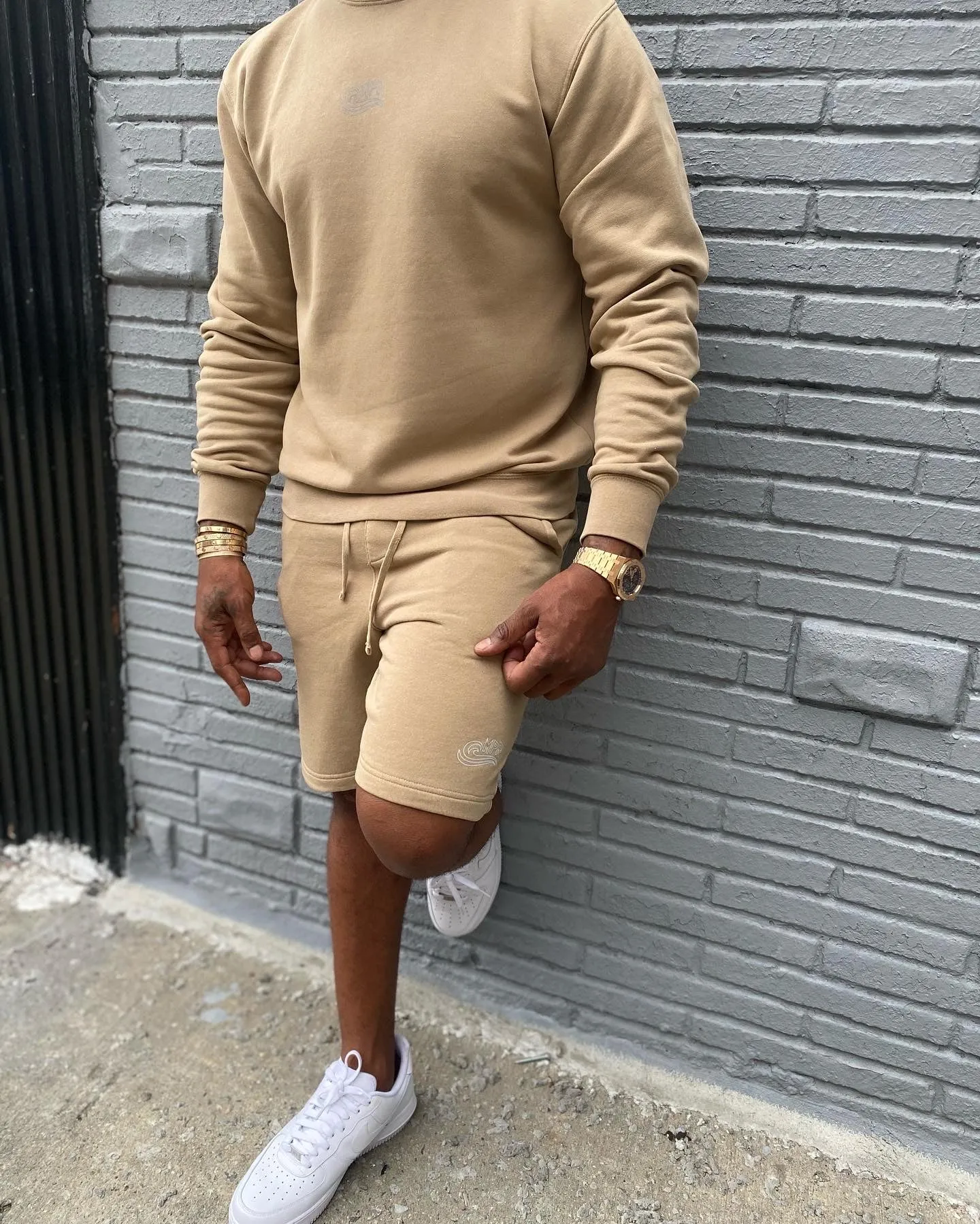MPR CLOTHING 3M SWEATSUIT SHORTS SET SAND