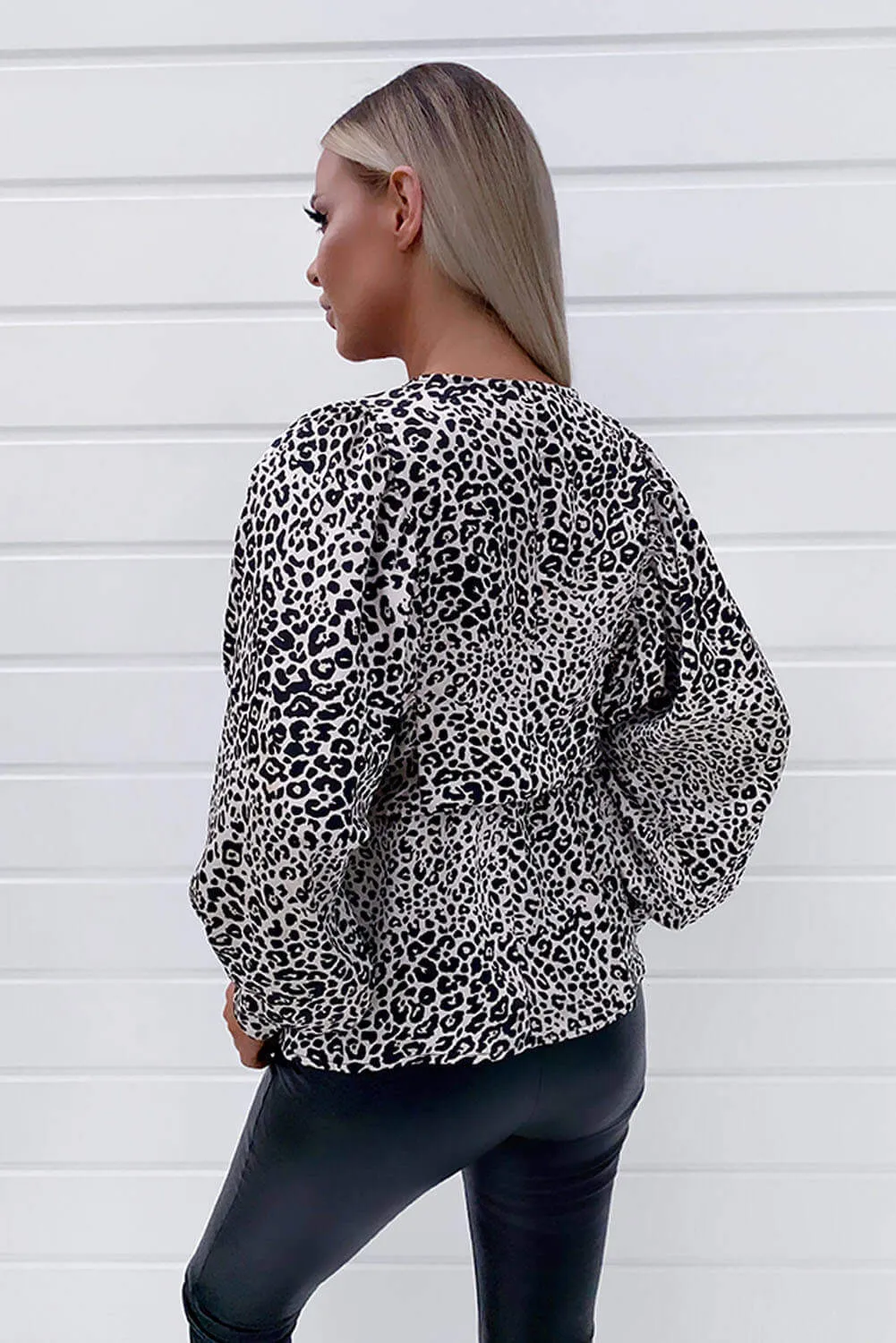 Multi Animal Printed Balloon Sleeve Blouse