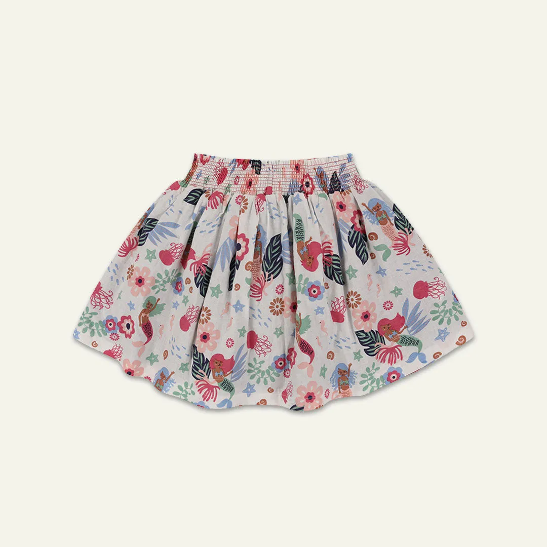 Multicoloured Mermaid Print Skirt