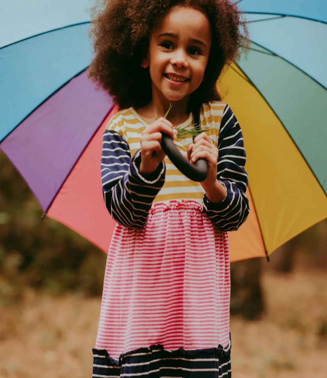 Multicoloured Stripe Print Dress