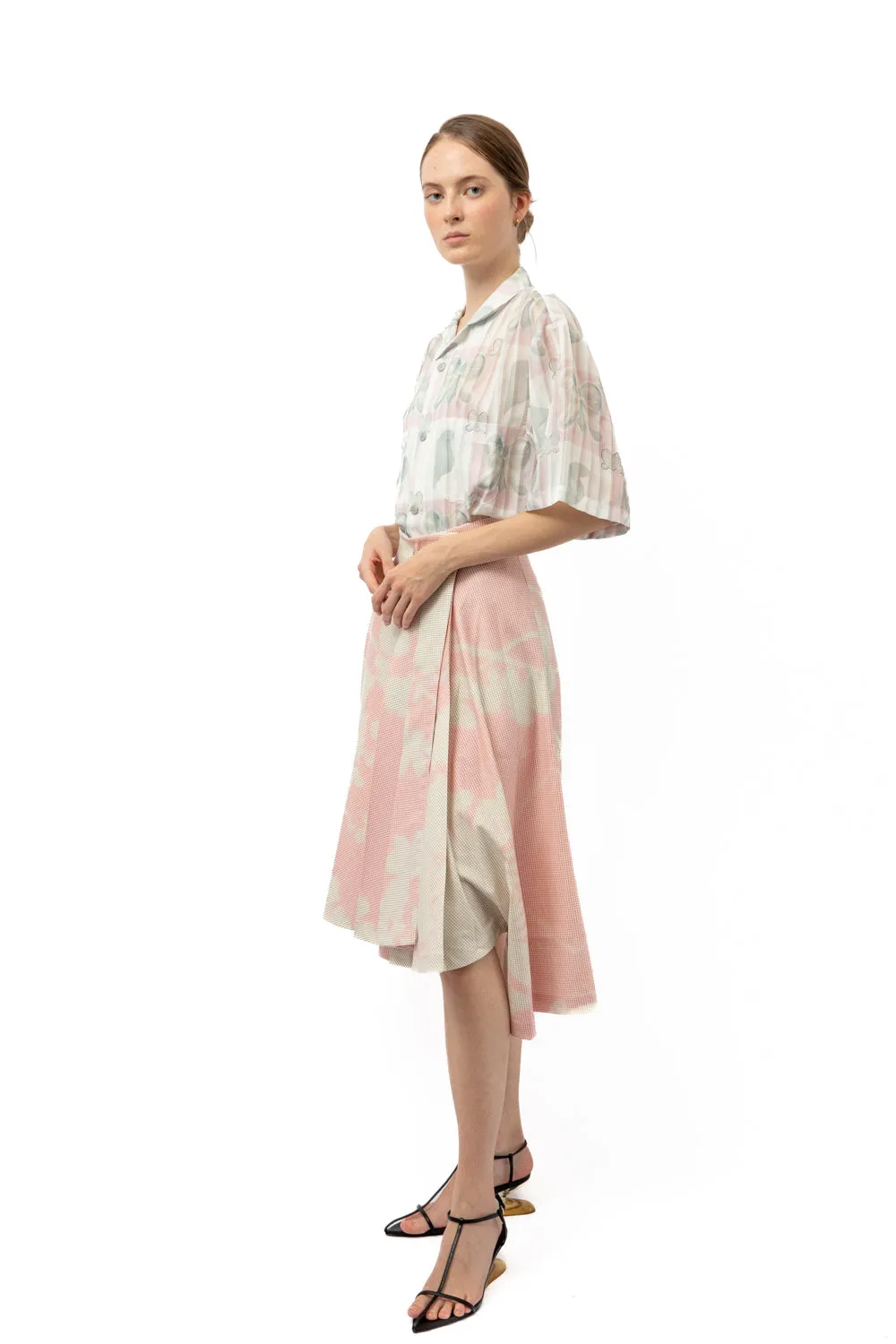 Musical Plaid Printed Resort Short Sleeve Shirt