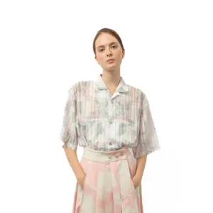 Musical Plaid Printed Resort Short Sleeve Shirt
