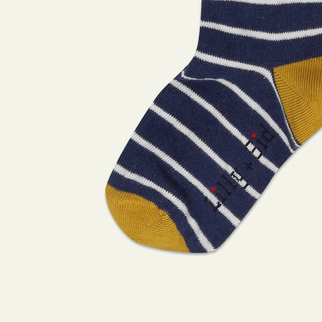 Navy Stripe Print Tights