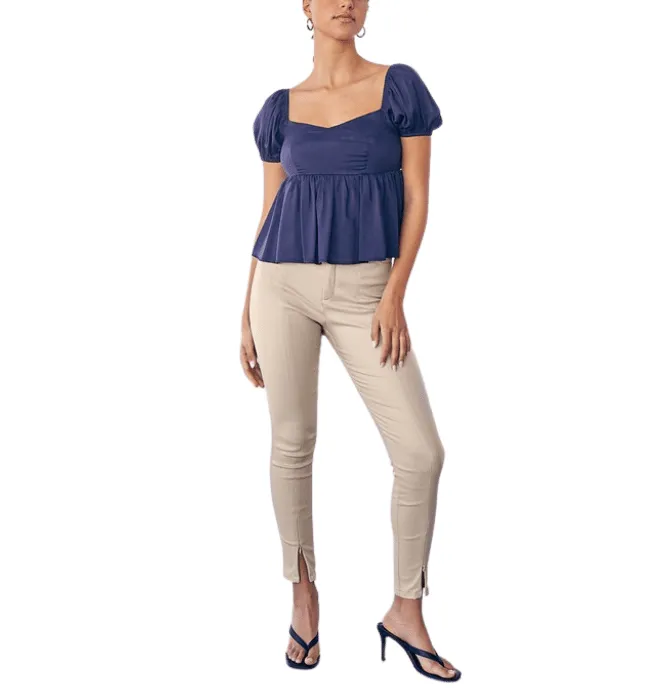 Navy Tie Back Top