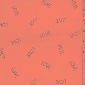 Neon Orange/Silver "Love" Georgette Fabric