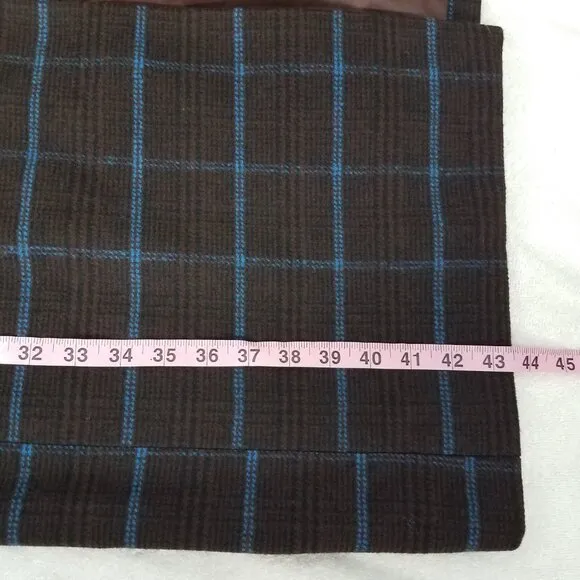 NEW A new day Size S Double Breasted Coat in Brown Blue Plaid NWT $60