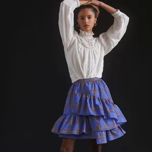 new anthropologie Maeve Tiered Ruffled Mini Skirt