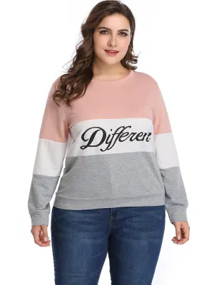 New XL Personality Irregular Stitching Knit Printed Long-sleeved T-shirt