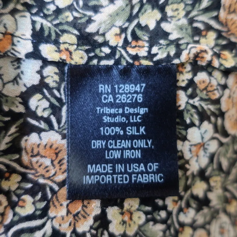 Nili Lotan Marcela Shirt Floral Print Ruffled Silk Size Small Long Sleeve Blouse