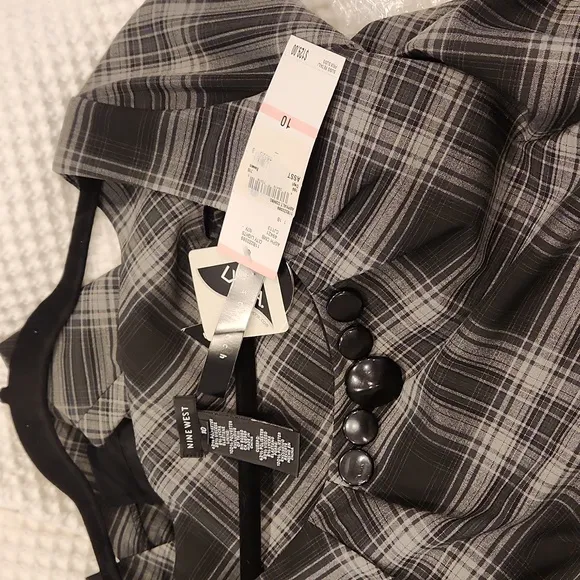 Nine West Gray Plaid Dress size 10