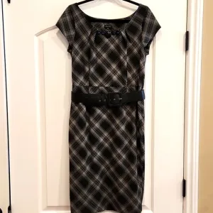 Nine West Gray Plaid Dress size 10
