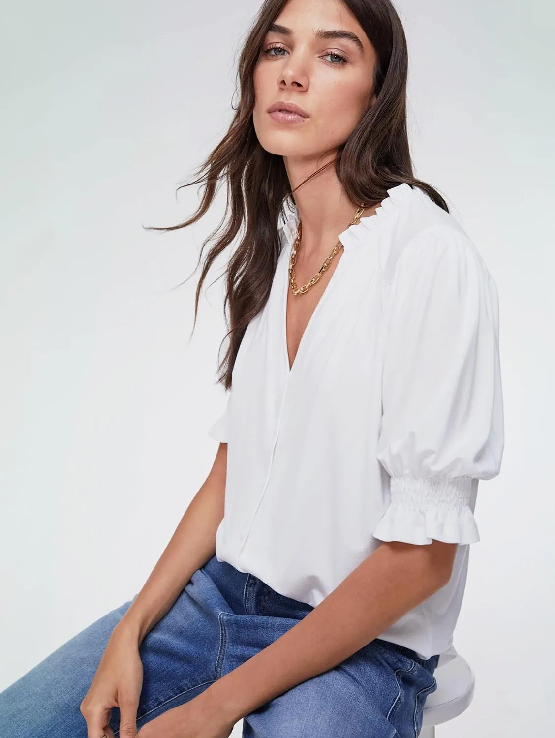 Noa LENZING™ ECOVERO™ Blouse | Pure White