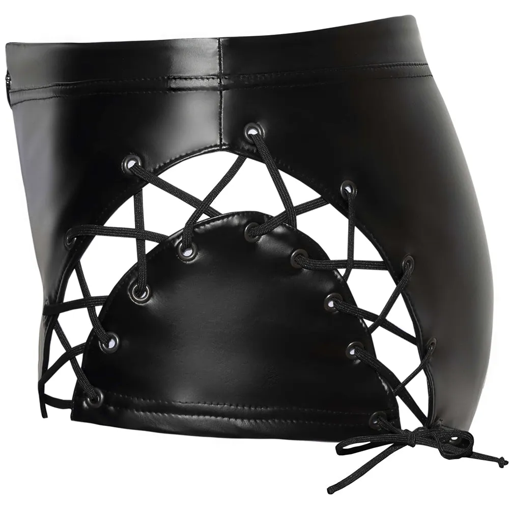 Noir Handmade Powerwetlook Laced Shorts