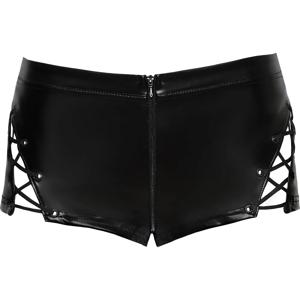 Noir Handmade Powerwetlook Laced Shorts