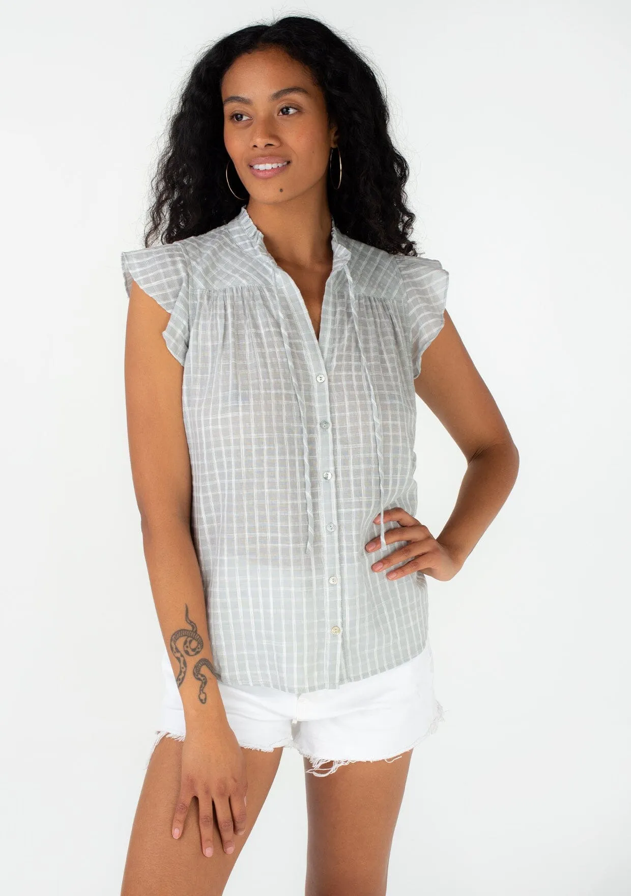 Noor Flutter Sleeve Top