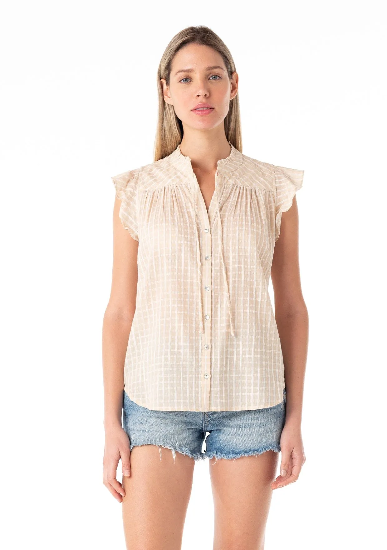 Noor Flutter Sleeve Top