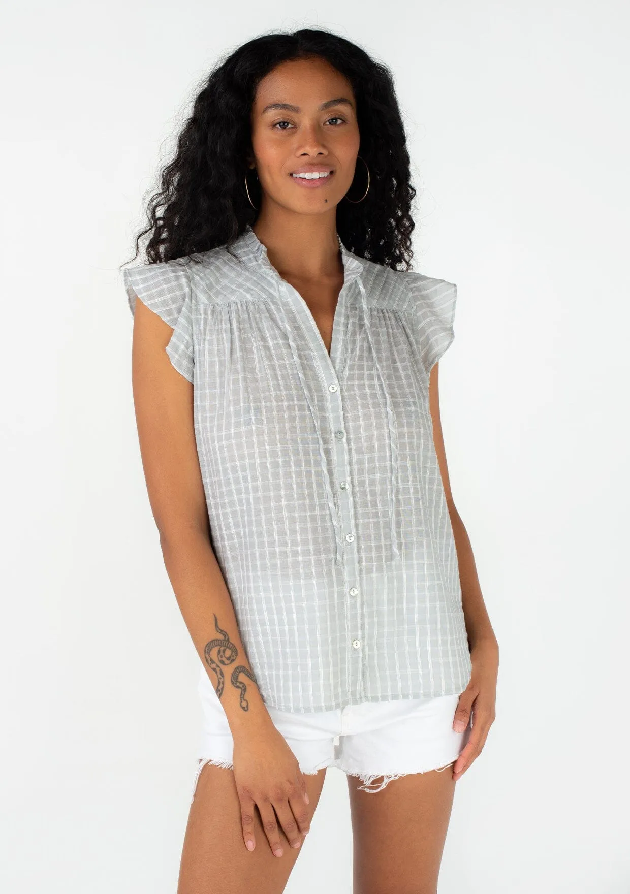 Noor Flutter Sleeve Top
