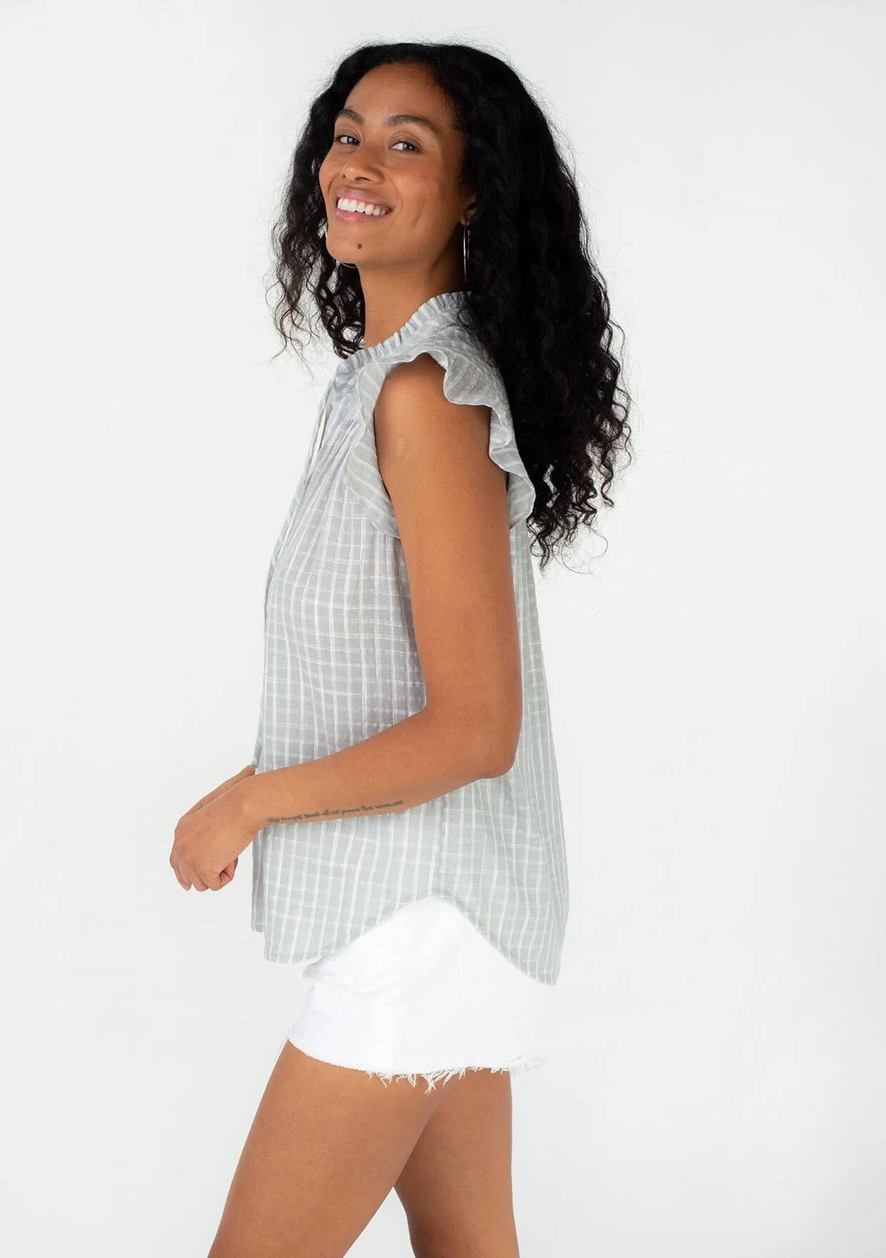 Noor Flutter Sleeve Top