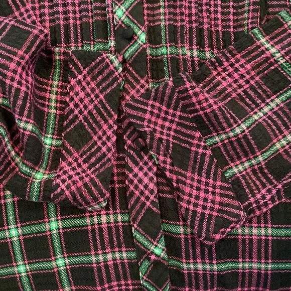 NWT Free People Intimately Plaid About You FlannelSleep long sleeve shirt XS