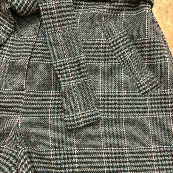 NWT House of Harlow 1960 Super High Waist Wool Belted Green Plaid Shorts Size M
