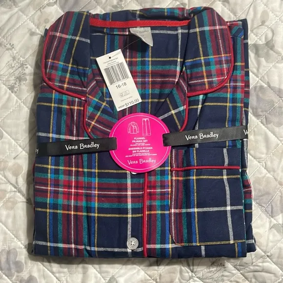 NWT Vera Bradley plaid pajama set