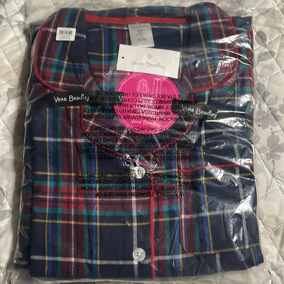 NWT Vera Bradley plaid pajama set