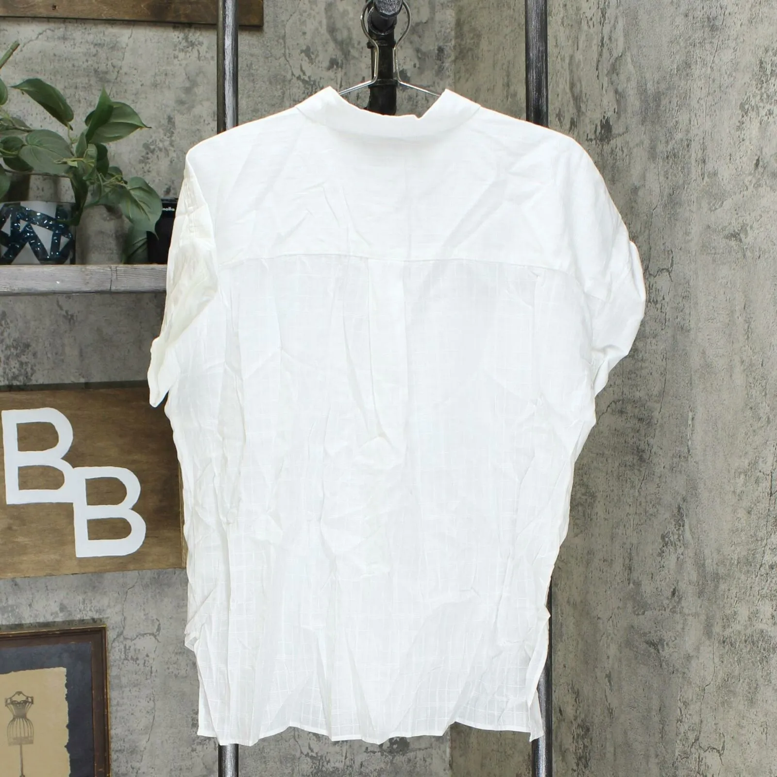 NYDJ Women's Button Front Short Sleeve Camp Shirt