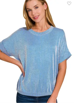 Ocean Blue Striped Shirt