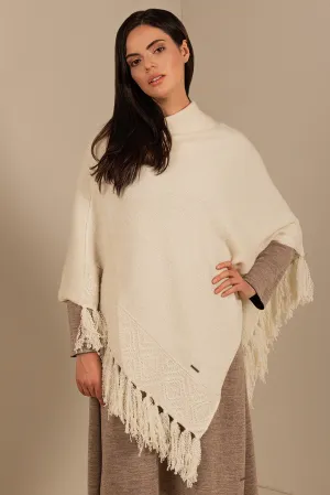 Ofelia Poncho Baby Alpaca Color Ecru