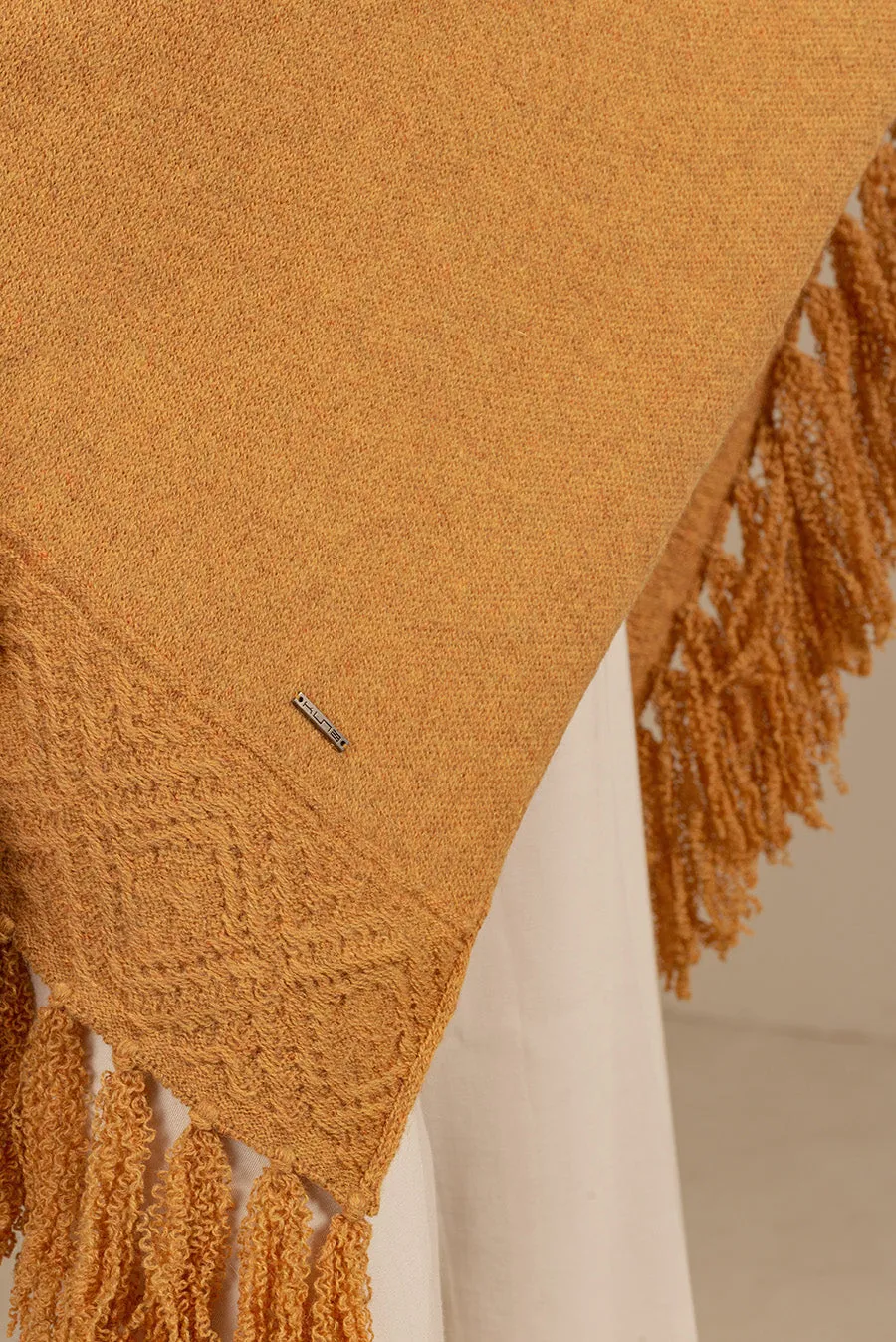 Ofelia Poncho Baby Alpaca Color Senape