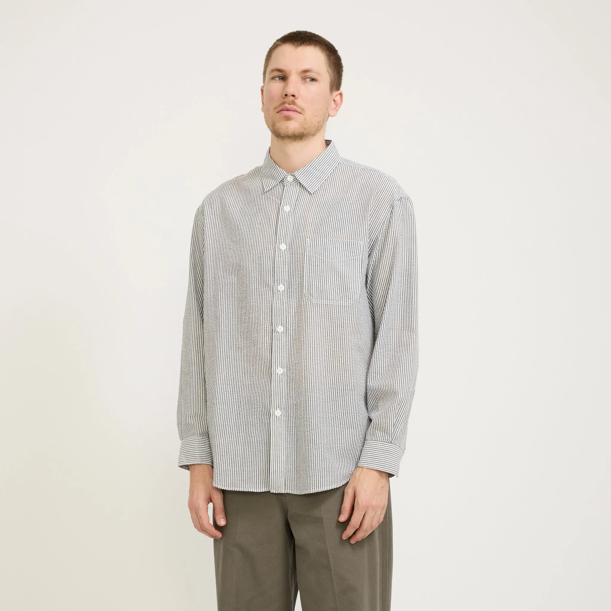 OG Stripe Seersucker Shirt Black