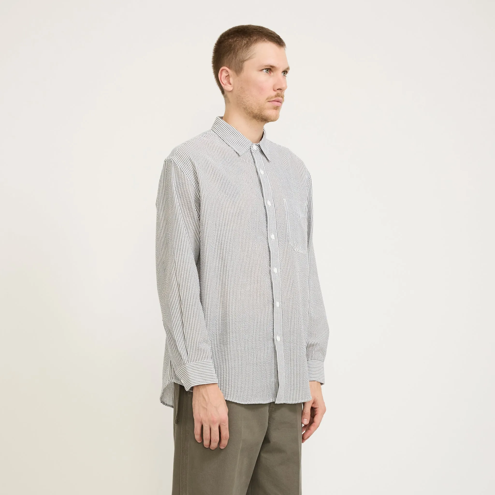 OG Stripe Seersucker Shirt Black