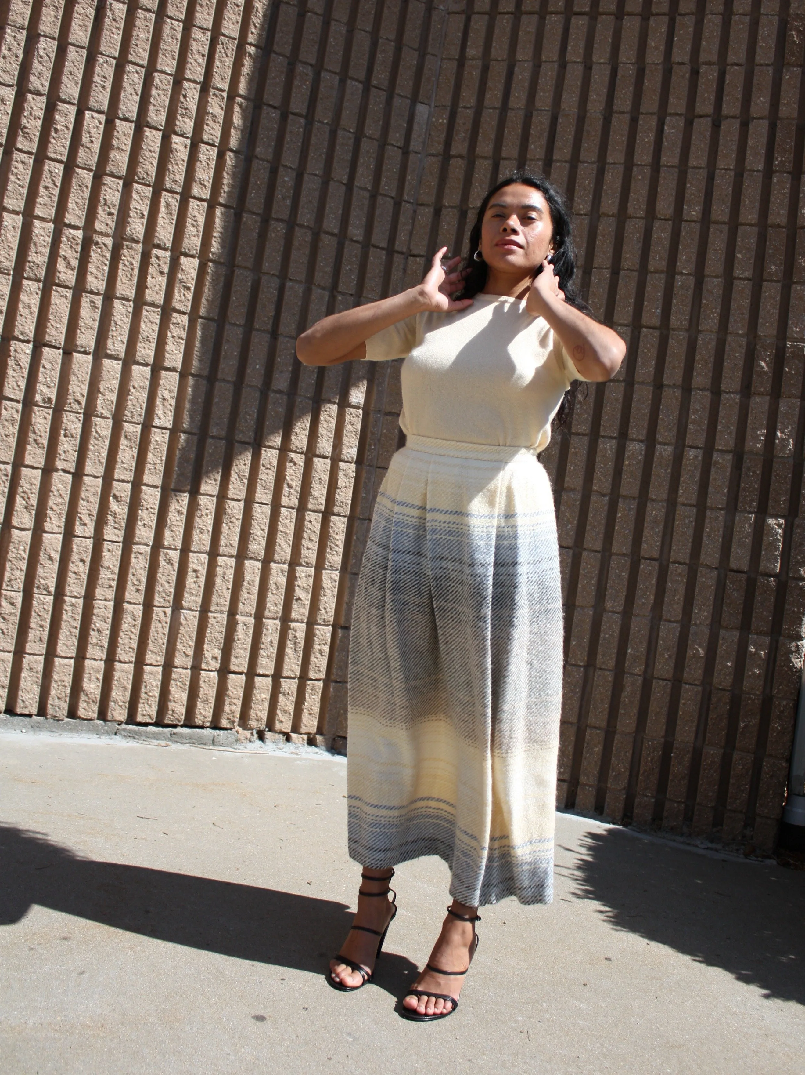 Ombre Plaid Skirt