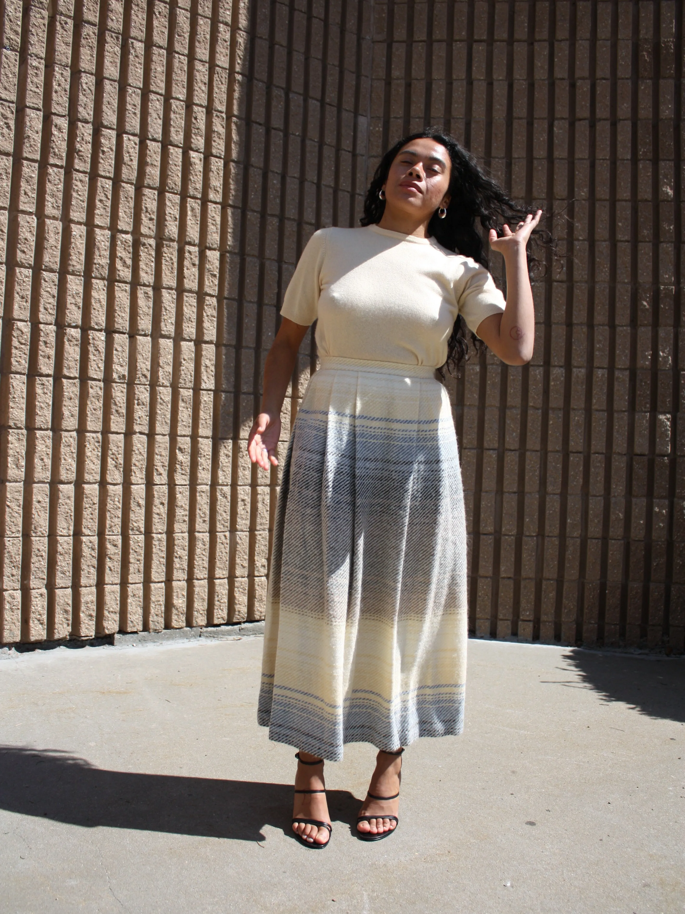 Ombre Plaid Skirt
