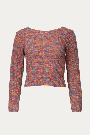 OPEN-BACK RIBBED-KNIT SWEATER