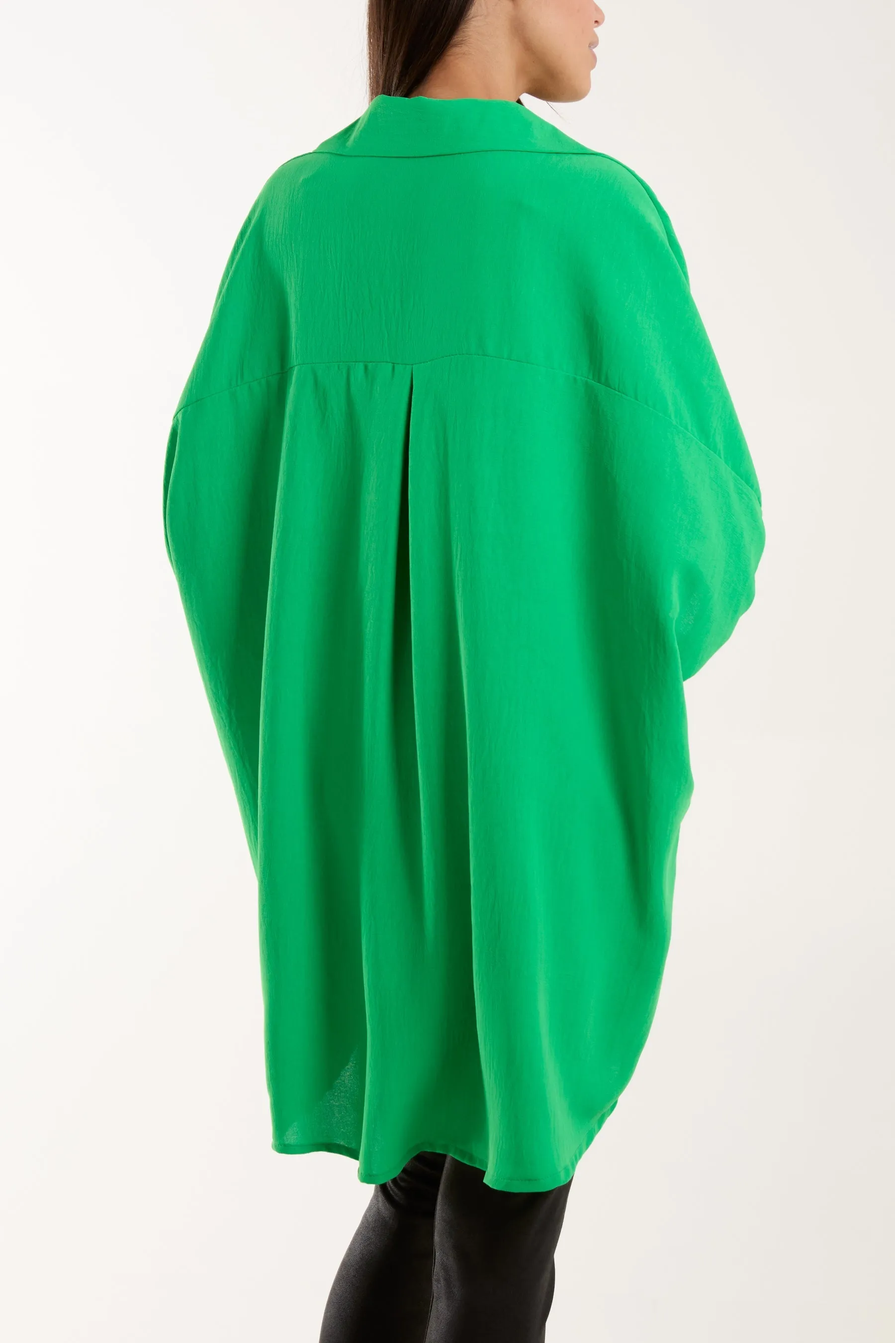 Open Collar Short Sleeve Blouse