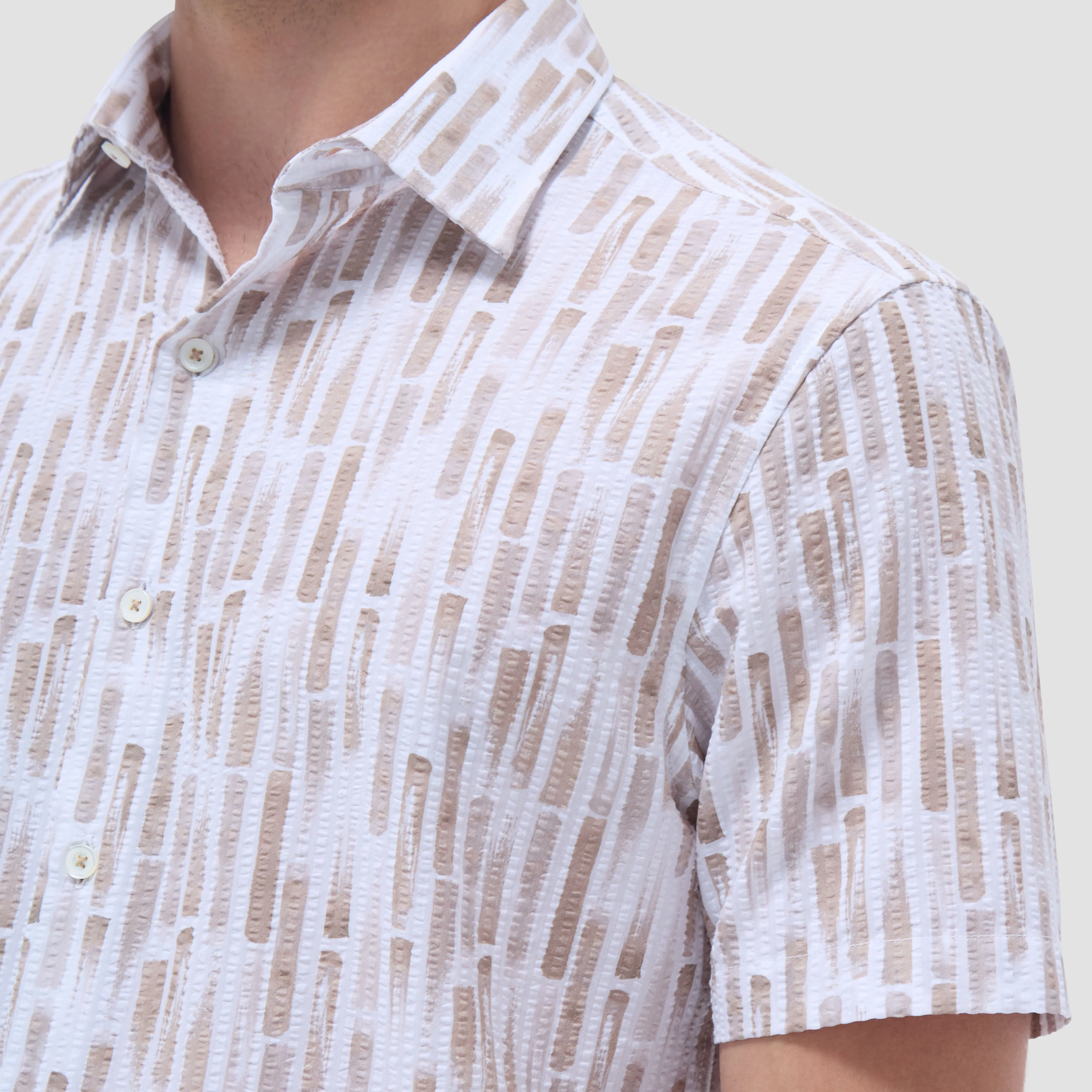 Orson Abstract Seersucker Short-Sleeve Shirt