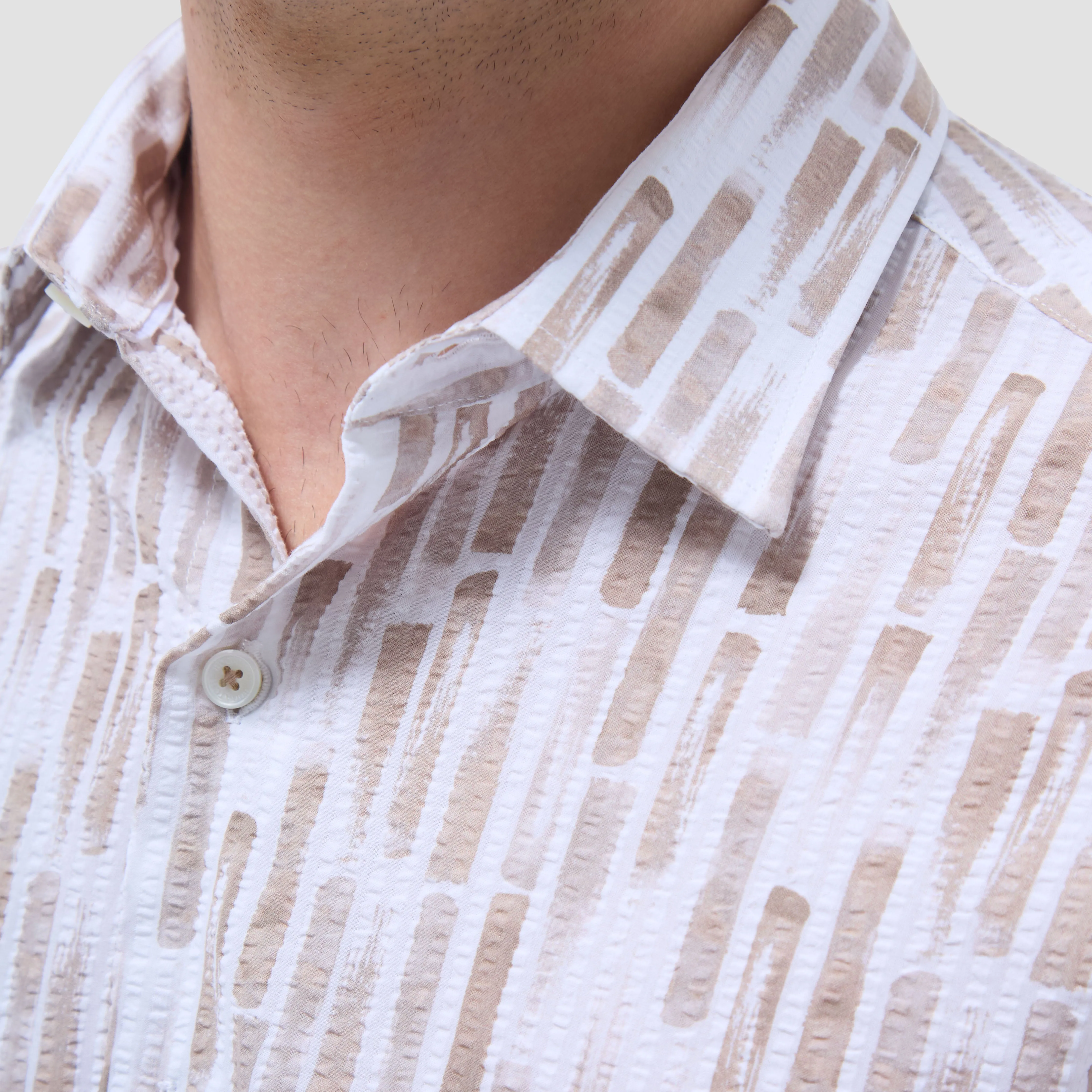 Orson Abstract Seersucker Short-Sleeve Shirt