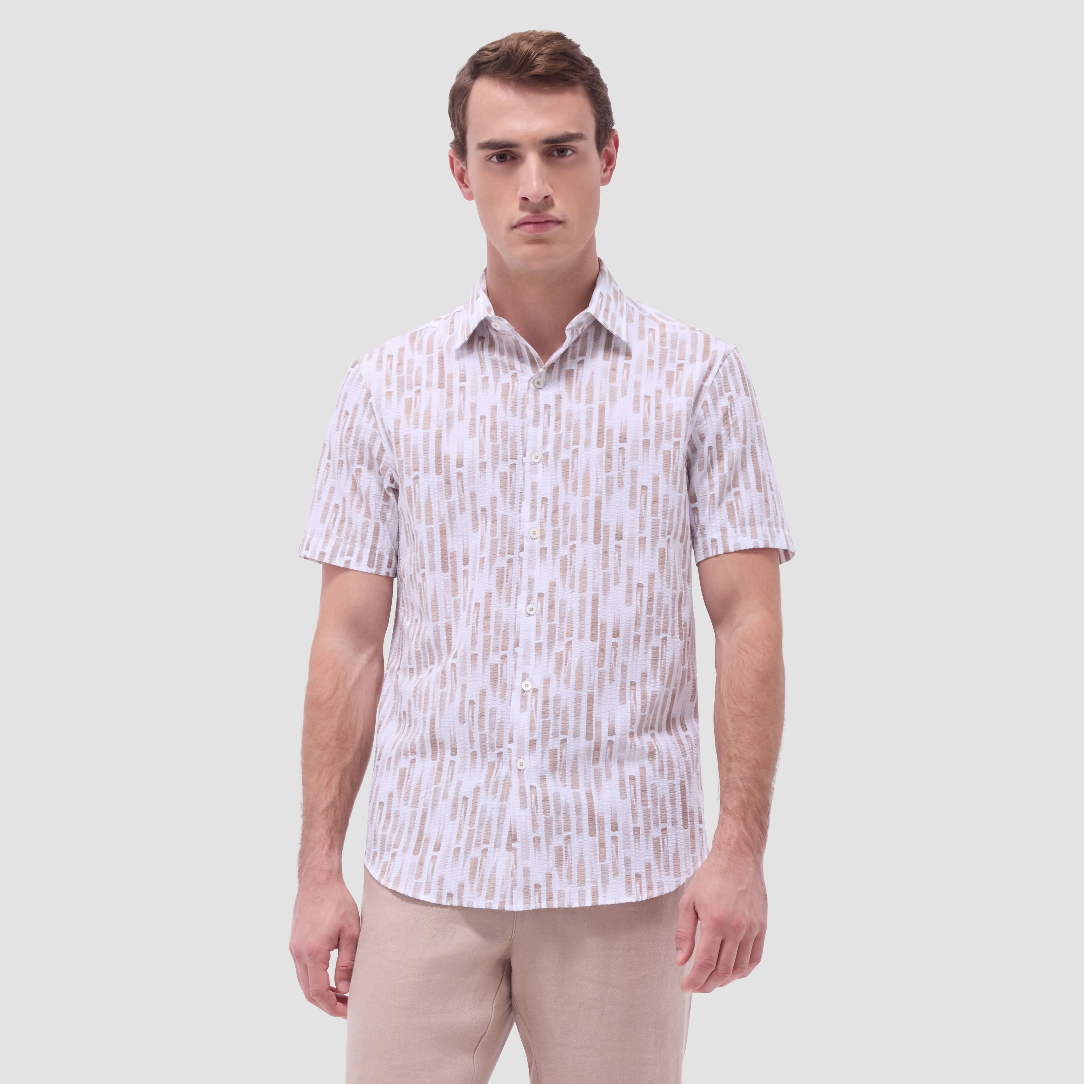Orson Abstract Seersucker Short-Sleeve Shirt