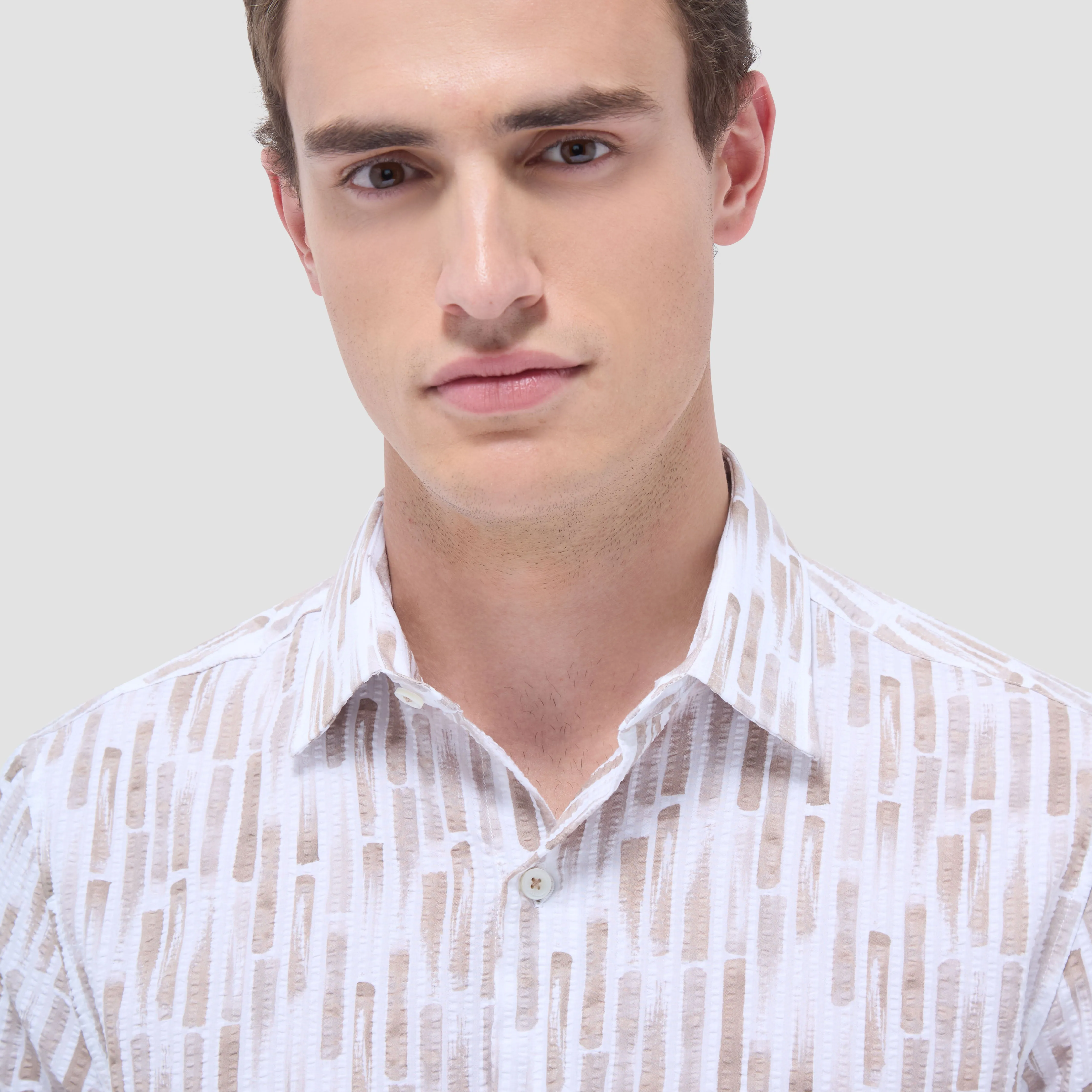 Orson Abstract Seersucker Short-Sleeve Shirt