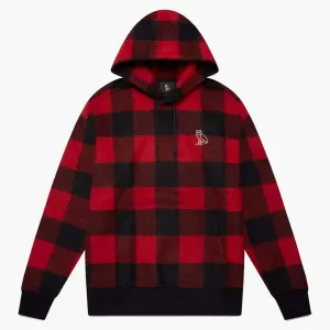 Ovo Buffalo Plaid Wool-blend Hoodie Red/black