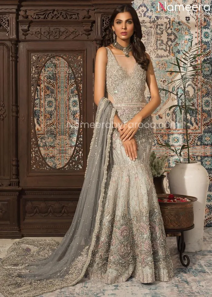 Pakistani Mermaid Lehenga Online for Bridal Wear #BN960