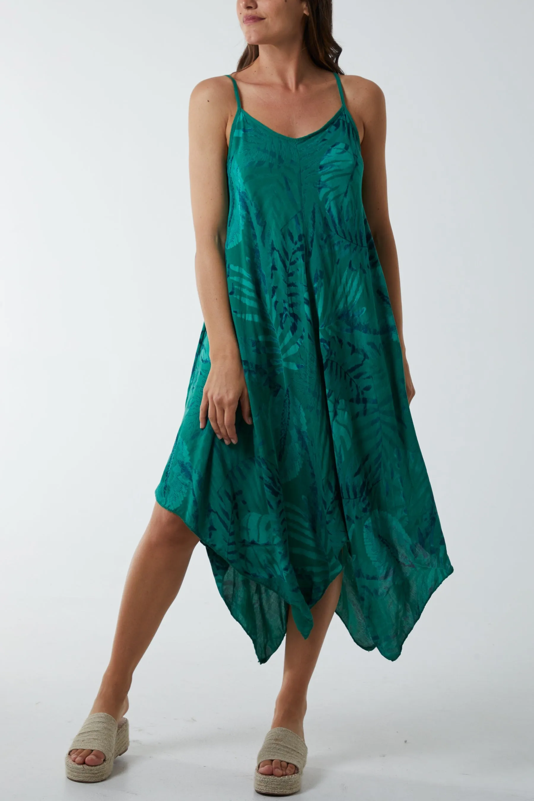 Palm Leaves Hanky Hem Dress
