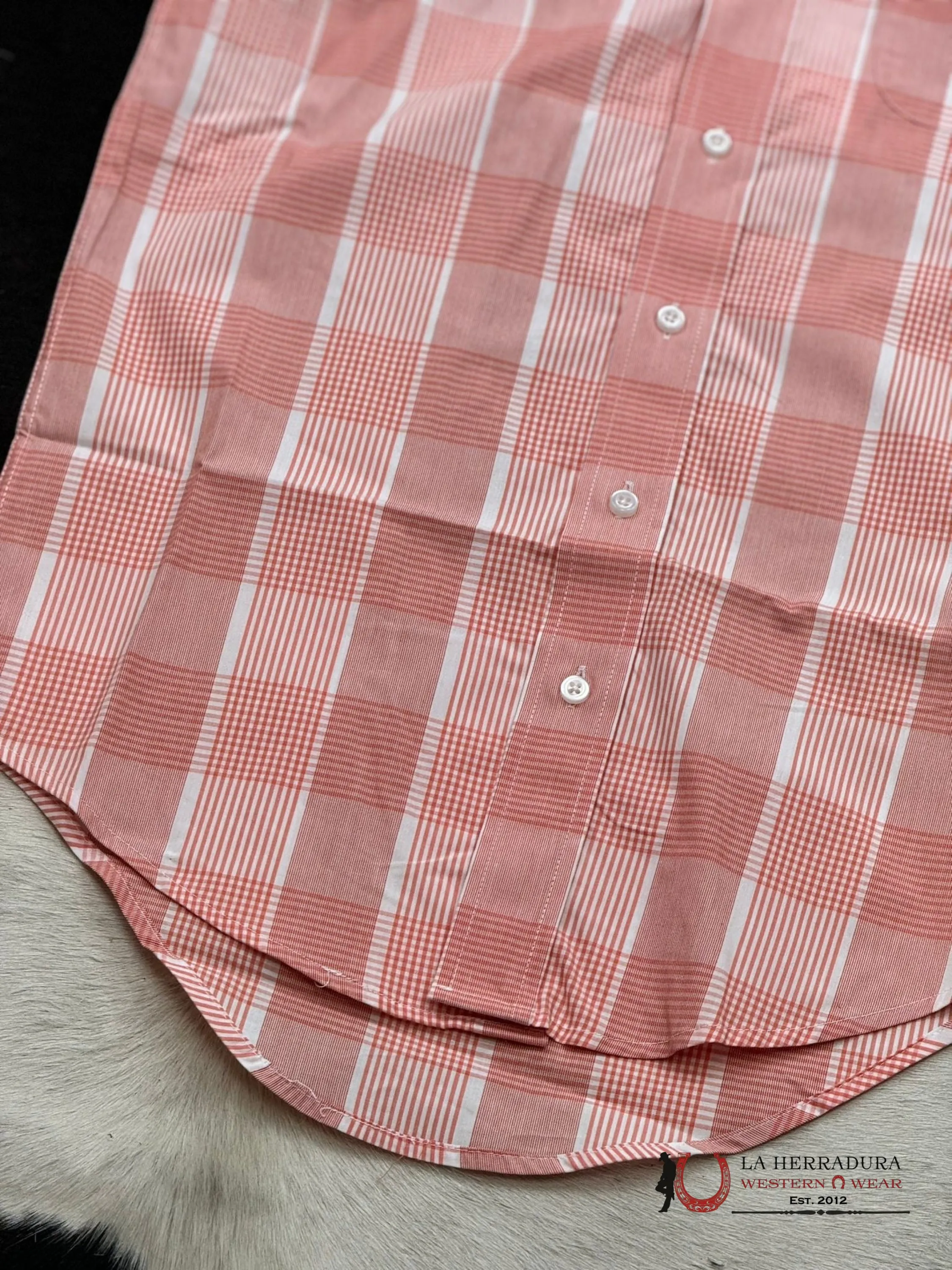 PANHANDLE CORAL PLAID 1PKT BUTTON UP SHORT SLEEVE
