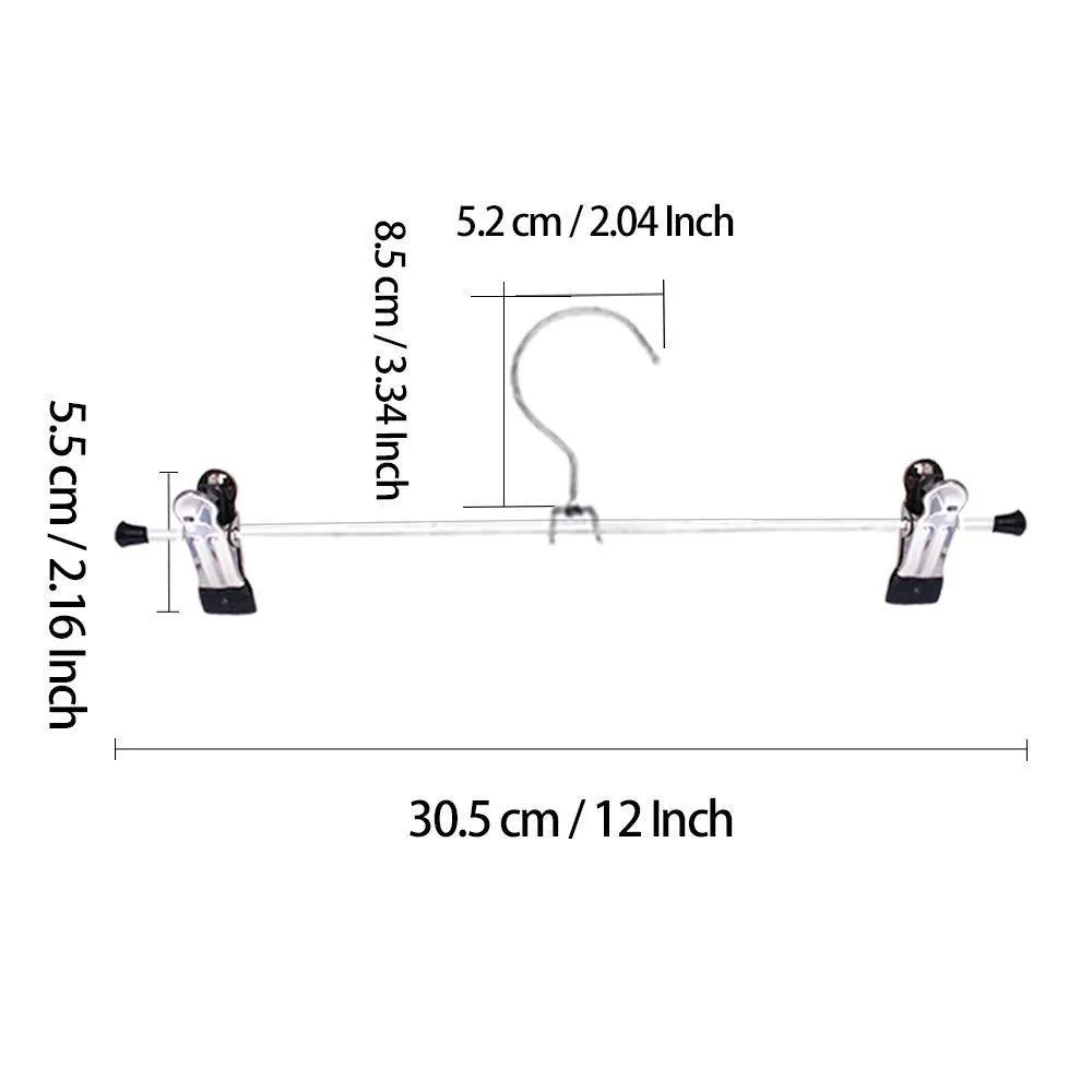 Pants Hangers - 24 PCS Skirt Hangers Pants Hanger with Clips Metal Pant Hangers Space Saving for Pants Skirts Clothes