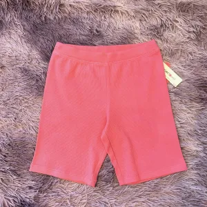 Paper Flower Rib Bike Short - Pink Cosmos