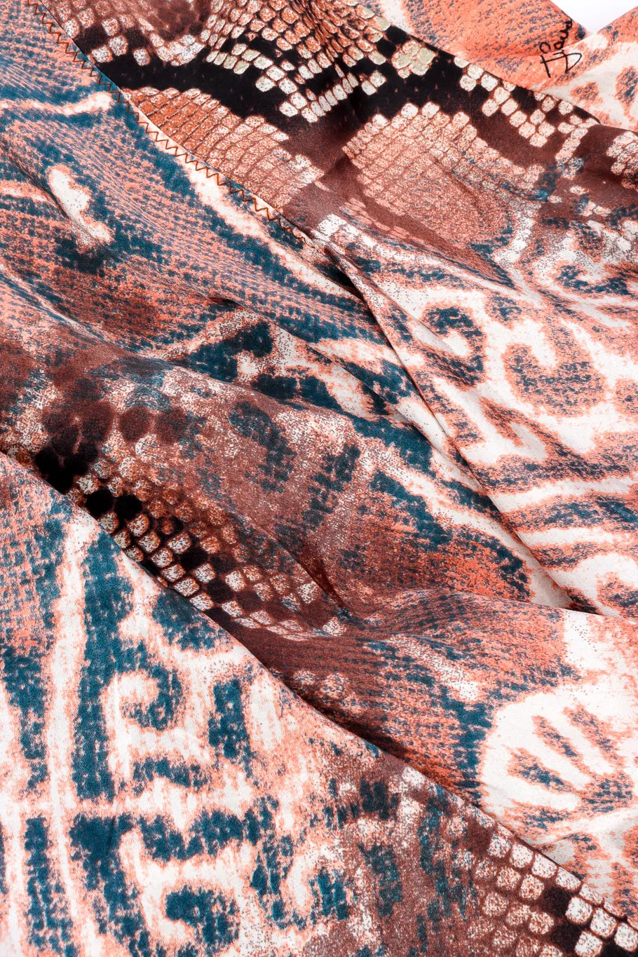 Patchwork Snake Print Silk Dress
