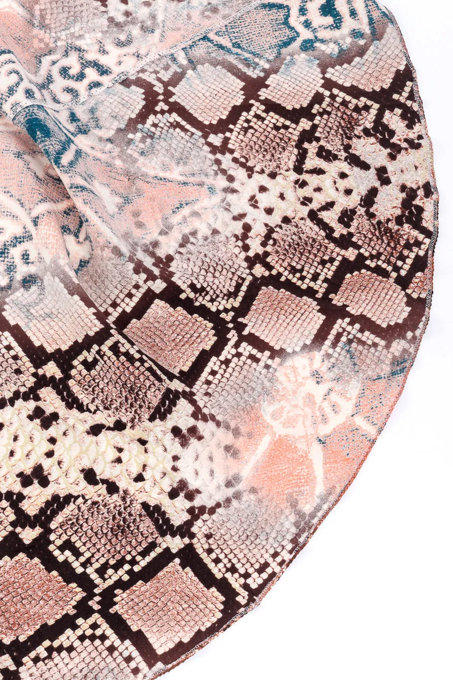Patchwork Snake Print Silk Dress